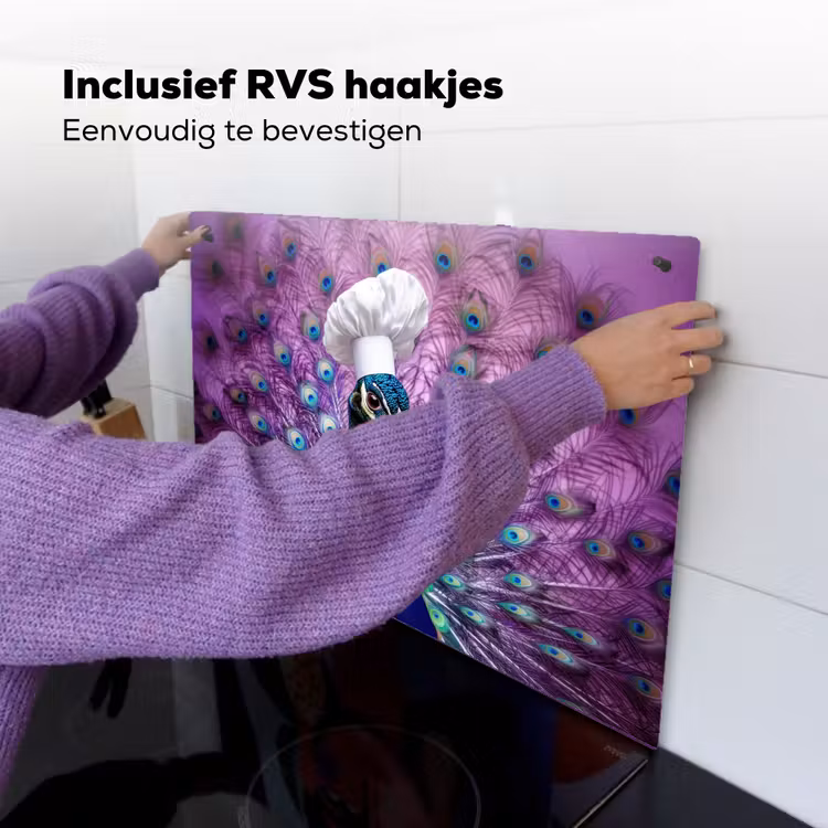 Pauw - Koksmuts - Cool - Paars Inductie beschemer met haakjes klein -ky-ophangen-nl