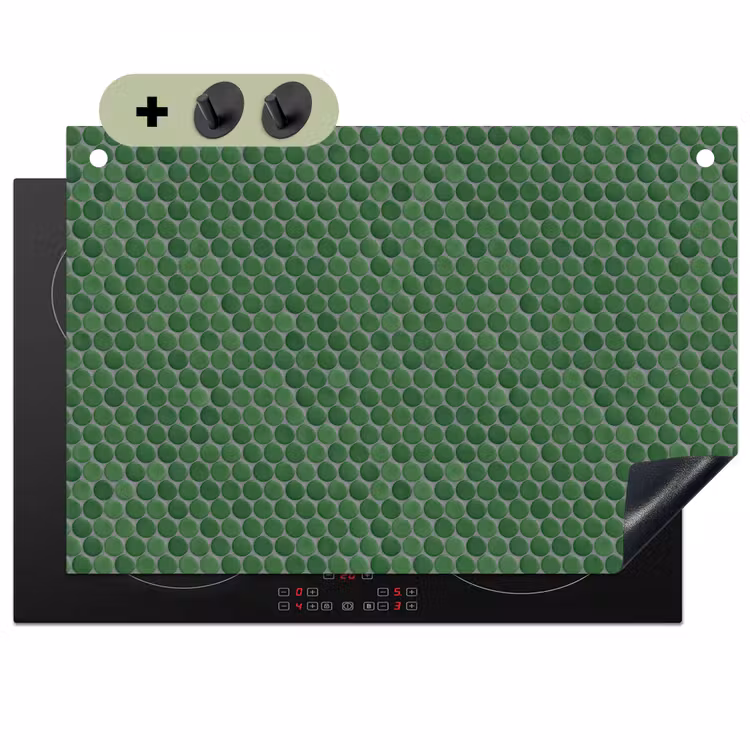 Penny - Mozaïek - Bosgroen - Green Inductie beschemer met haakjes klein 777 -3d
