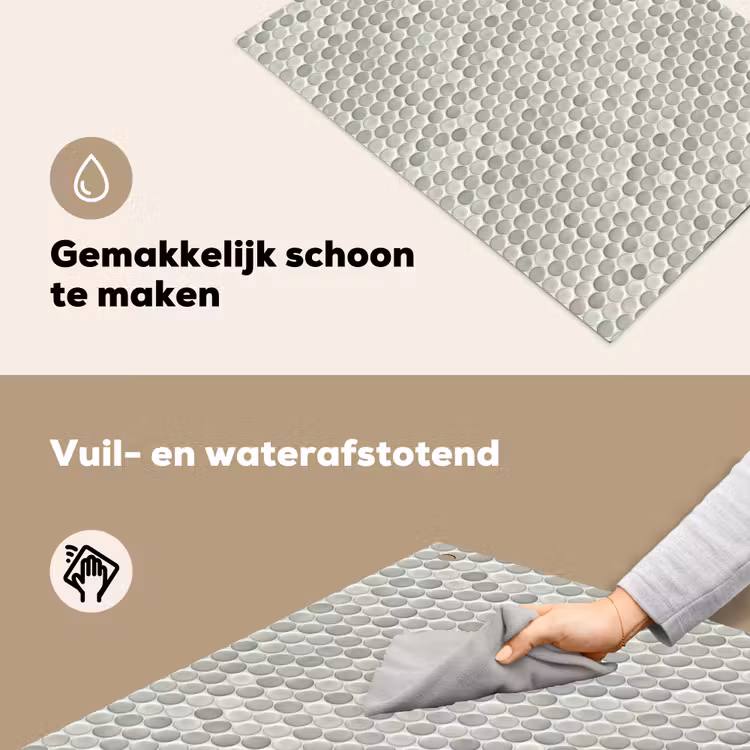 Penny - Mozaïek - Lichtgrijs Inductie beschemer met haakjes klein 777 -ky-schoon-nl