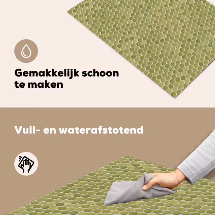 Penny - Mozaïek - Olijfgroen Inductie beschemer met haakjes klein 777 -ky-schoon-nl