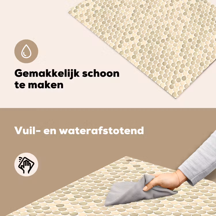 Penny - Mozaïek - Zand Inductie beschemer met haakjes klein 777 -ky-schoon-nl