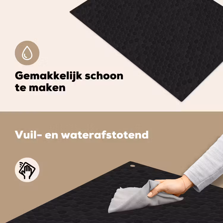 Penny - Tegel - Mat - Zwart Inductie beschemer met haakjes klein 777 -ky-schoon-nl
