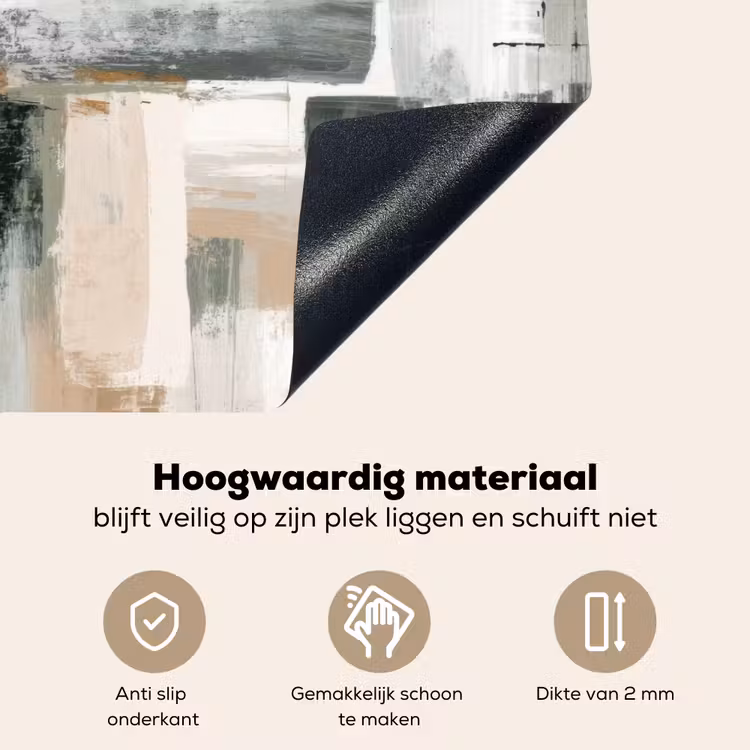 Penseelstreken - Abstract - Aardetinten Inductie beschemer met haakjes klein -ky-onderkant-nl