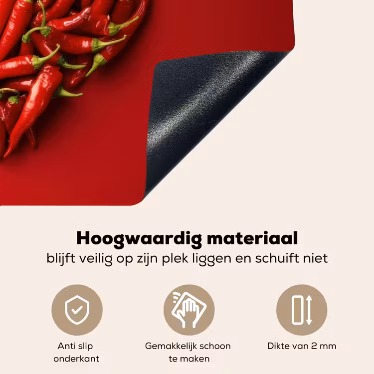 Pepers - Rood - Hart Inductie beschemer met haakjes klein -ky-onderkant-nl