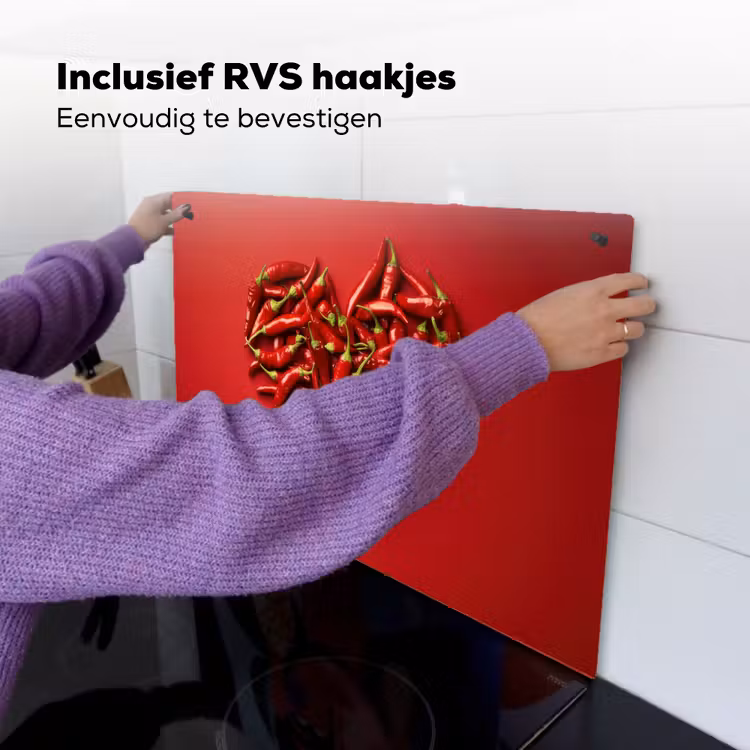 Pepers - Rood - Hart Inductie beschemer met haakjes klein -ky-ophangen-nl