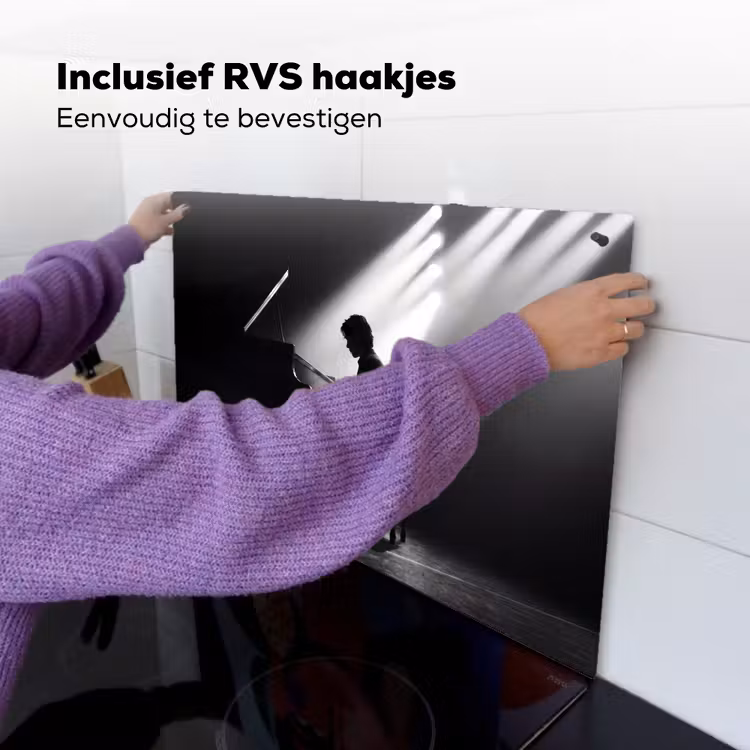 Persoon - Piano - Muziek - Zwart-wit - Podium Inductie beschemer met haakjes klein -ky-ophangen-nl