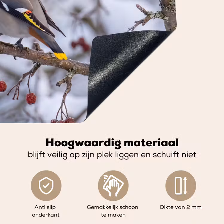 Pestvogel - Bessen - Winter - Natuur Inductie beschemer met haakjes klein -ky-onderkant-nl
