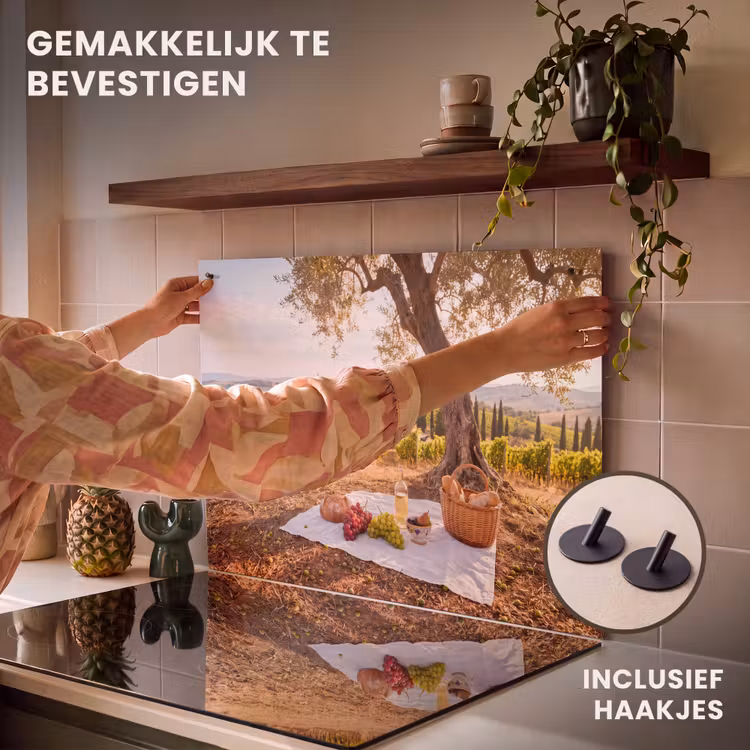 Picknick - Wijngaard - Landschap - Zomer - Eten Inductie beschemer met haakjes klein -ky-ophangen-nl