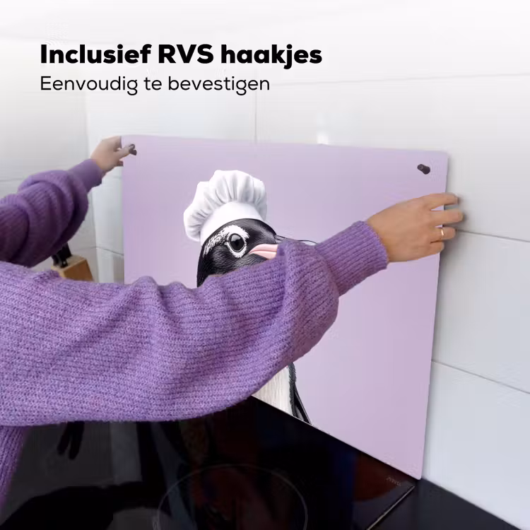 Pinguïn - Koksmuts - Lief - Paars Inductie beschemer met haakjes klein -ky-ophangen-nl