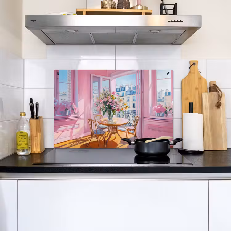 Pink - City - Bloemen Inductie beschemer met haakjes klein -sfeer2