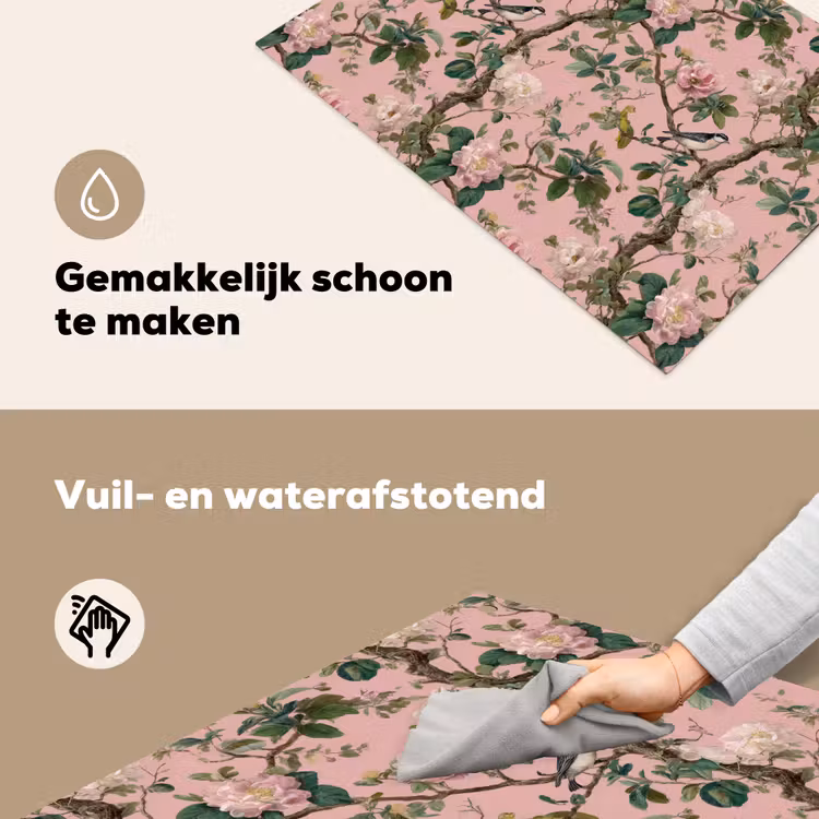 Pioenrozen - Botanisch - Vogel Inductie beschemer met haakjes klein 777 -ky-schoon-nl