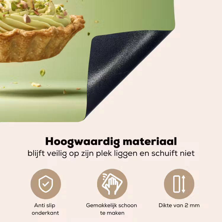 Pistache - Taart - Noten - Eten Inductie beschemer met haakjes klein -ky-onderkant-nl