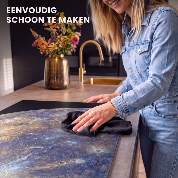 Inductiebeschermer & spatscherm (2in1) - Planeet - Kraters - Ruimte - Planeet - Kraters - Ruimte Inductie beschemer met haakjes klein