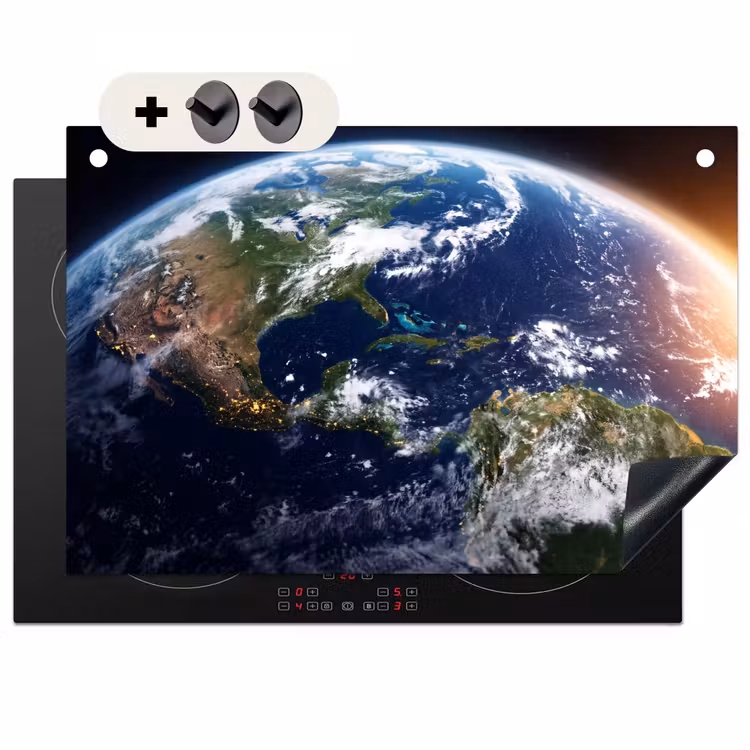 Inductiebeschermer & spatscherm (2in1) - Planeet - Ruimte - Kosmos - Planeet - Ruimte - Kosmos Inductie beschemer met haakjes klein