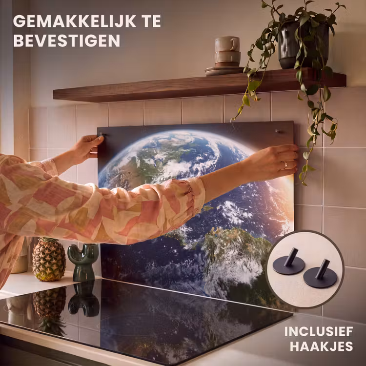 Inductiebeschermer & spatscherm (2in1) - Planeet - Ruimte - Kosmos - Planeet - Ruimte - Kosmos Inductie beschemer met haakjes klein