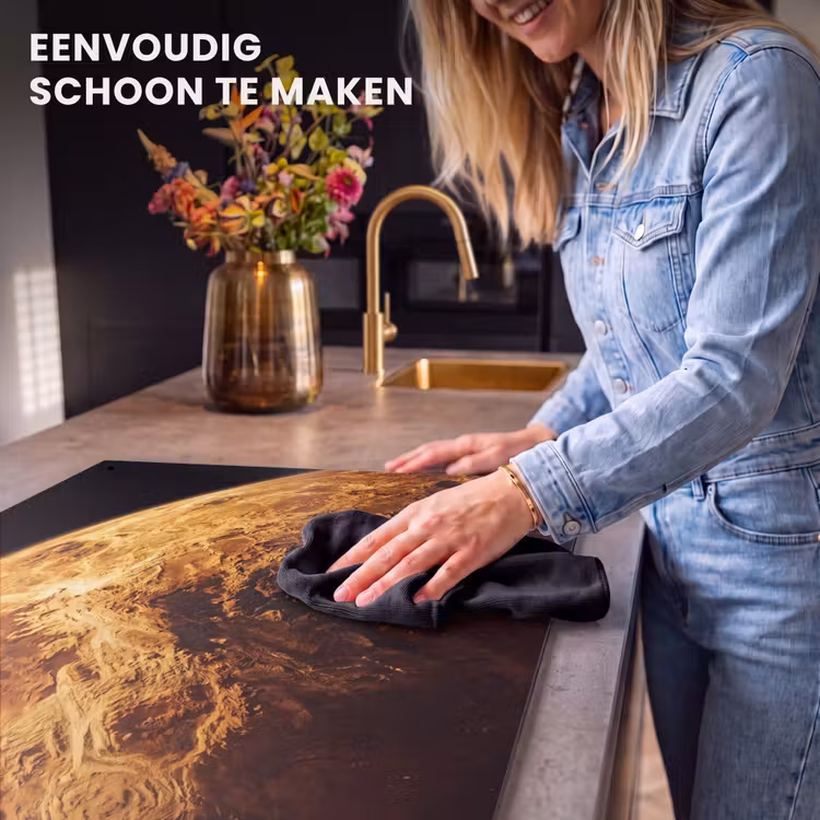 Inductiebeschermer & spatscherm (2in1) - Planeet - Ruimte - Oranje - Planeet - Ruimte - Oranje Inductie beschemer met haakjes klein