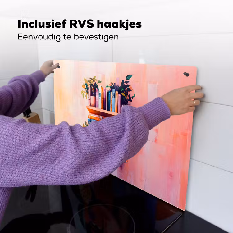 Planken - Boeken - Bladeren Inductie beschemer met haakjes klein -ky-ophangen-nl
