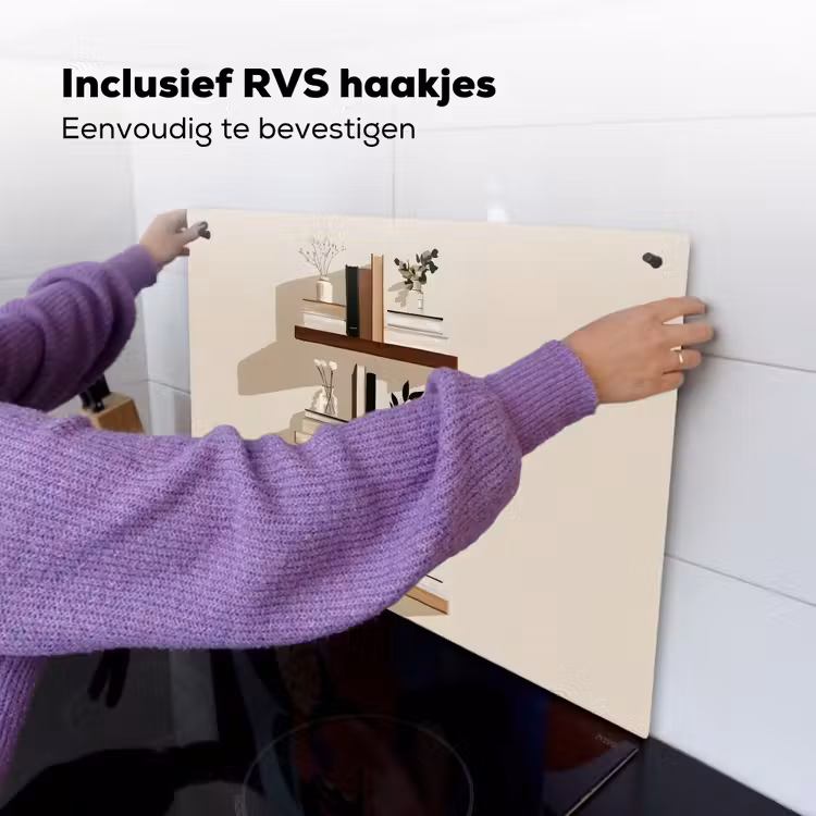 Plankjes - Boeken - Vaasjes - Planten Inductie beschemer met haakjes klein -ky-ophangen-nl