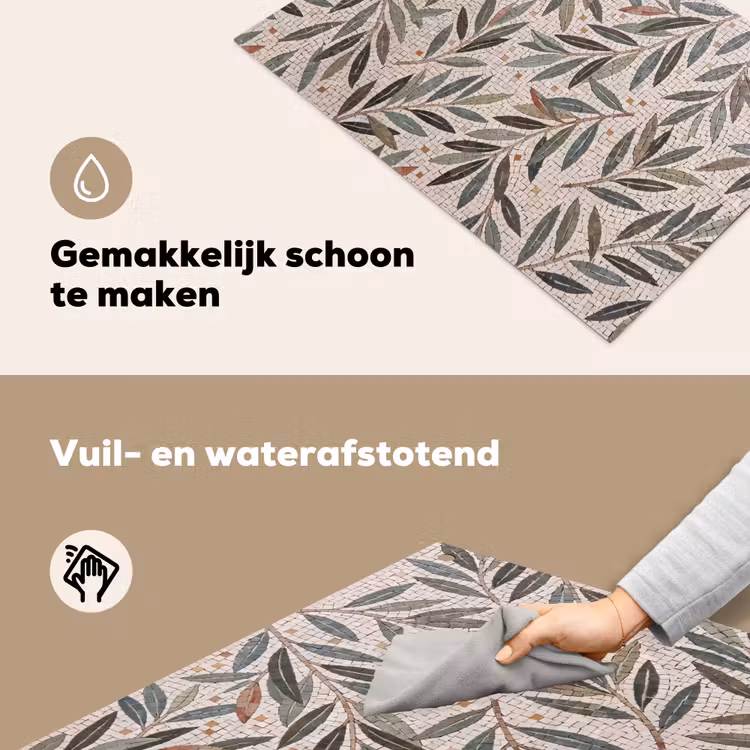 Plant - Blad - Mozaïek - Groen Inductie beschemer met haakjes klein -ky-schoon-nl