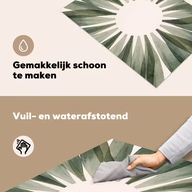 Planten - Abstract - Waterverf - Groen - Natuur Inductie beschemer met haakjes klein -ky-schoon-nl