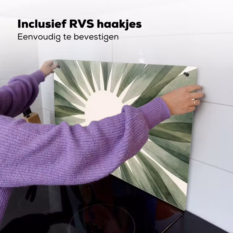 Planten - Abstract - Waterverf - Groen - Natuur Inductie beschemer met haakjes klein -ky-ophangen-nl