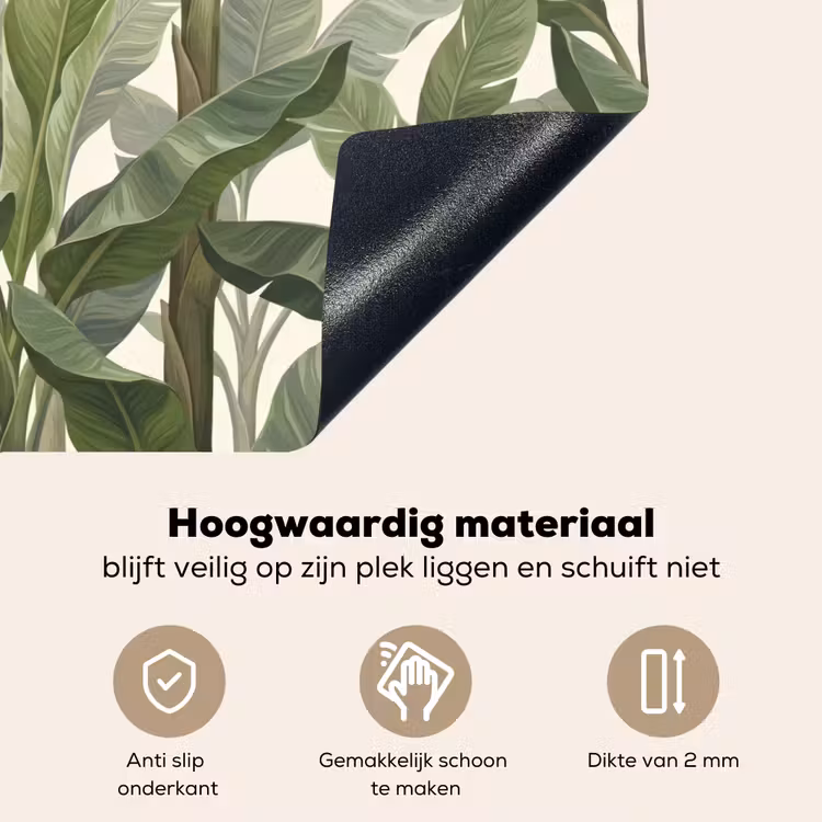 Planten - Bladeren - Tropisch - Groen Inductie beschemer met haakjes klein -ky-onderkant-nl