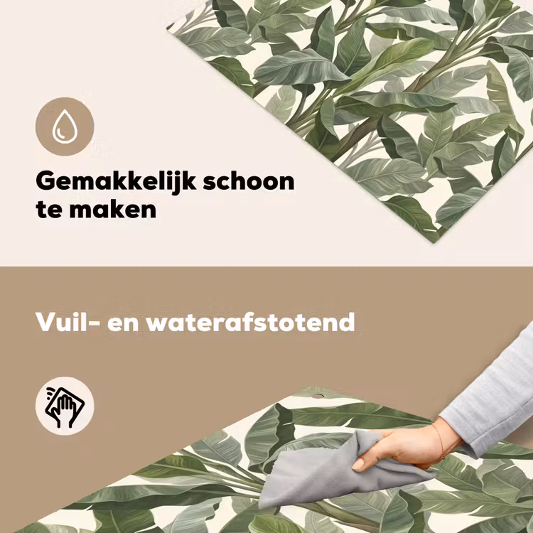 Planten - Bladeren - Tropisch - Groen Inductie beschemer met haakjes klein -ky-schoon-nl