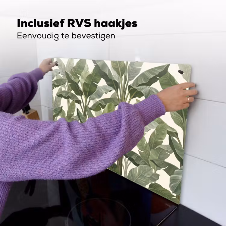 Planten - Bladeren - Tropisch - Groen Inductie beschemer met haakjes klein -ky-ophangen-nl