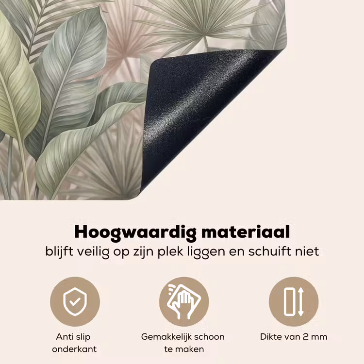 Planten - Tropisch - Bladeren - Groen - Natuur Inductie beschemer met haakjes klein -ky-onderkant-nl