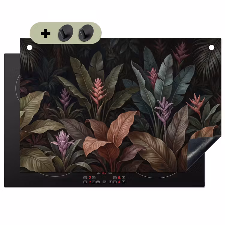 Planten - Tropisch - Jungle - Donker - Natuur Inductie beschemer met haakjes klein -3d