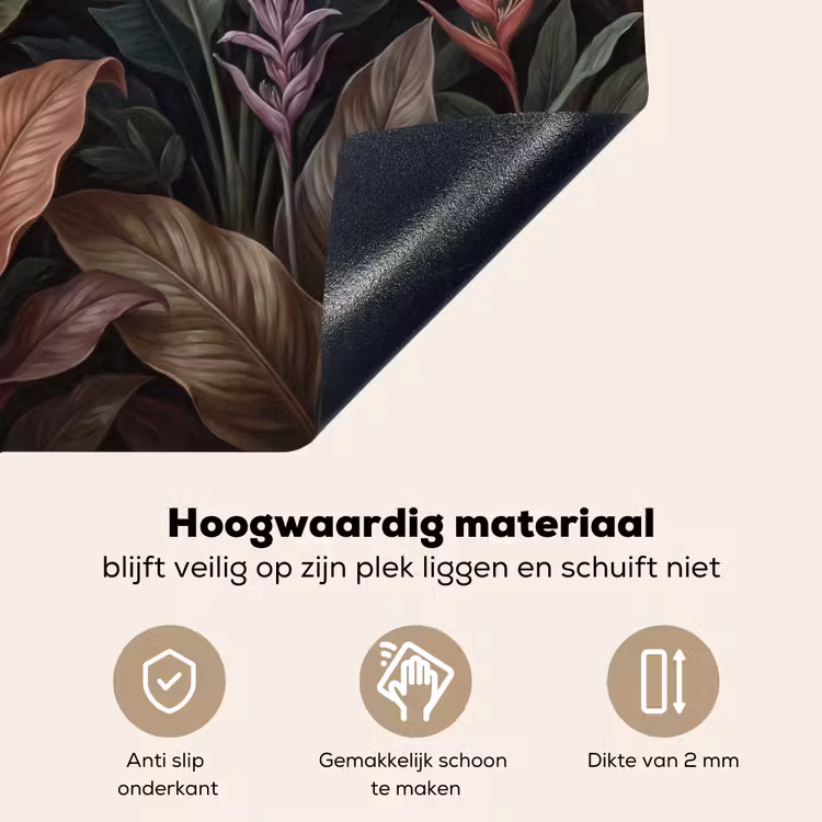 Planten - Tropisch - Jungle - Donker - Natuur Inductie beschemer met haakjes klein -ky-onderkant-nl
