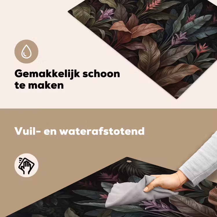 Planten - Tropisch - Jungle - Donker - Natuur Inductie beschemer met haakjes klein -ky-schoon-nl
