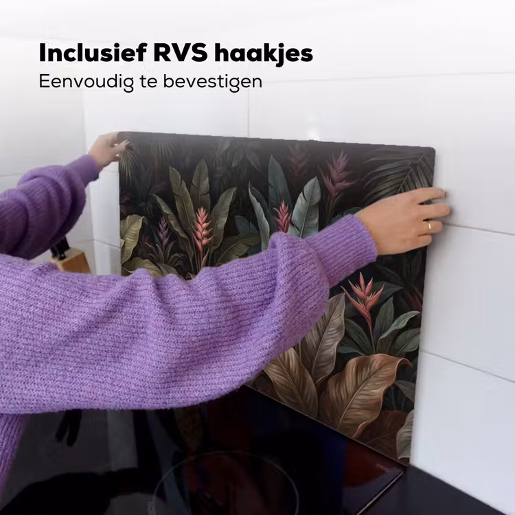 Planten - Tropisch - Jungle - Donker - Natuur Inductie beschemer met haakjes klein -ky-ophangen-nl