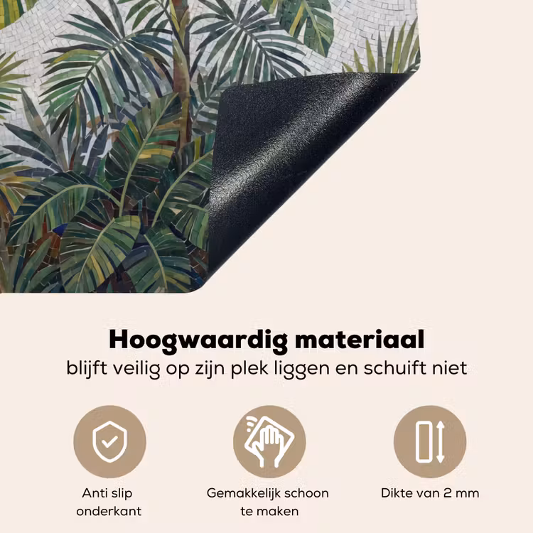 Planten - Tropisch - Mozaïek - Groen - Natuur Inductie beschemer met haakjes klein -ky-onderkant-nl