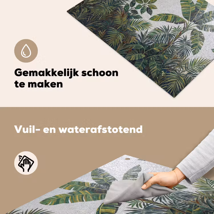 Planten - Tropisch - Mozaïek - Groen - Natuur Inductie beschemer met haakjes klein -ky-schoon-nl