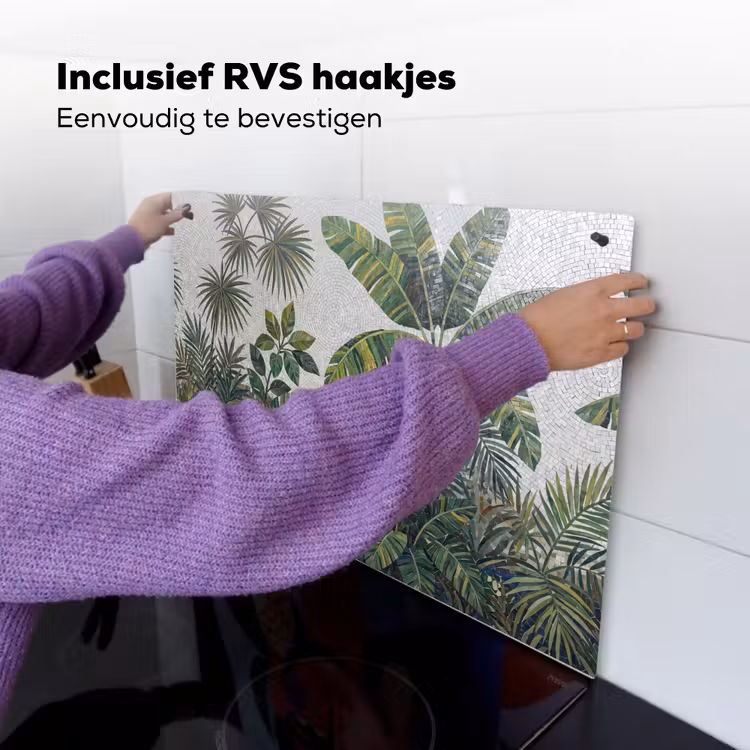 Planten - Tropisch - Mozaïek - Groen - Natuur Inductie beschemer met haakjes klein -ky-ophangen-nl