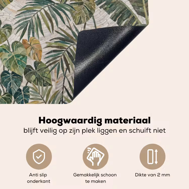 Planten - Tropisch - Mozaïek - Natuur - Groen Inductie beschemer met haakjes klein -ky-onderkant-nl