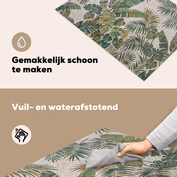 Planten - Tropisch - Mozaïek - Natuur - Groen Inductie beschemer met haakjes klein -ky-schoon-nl