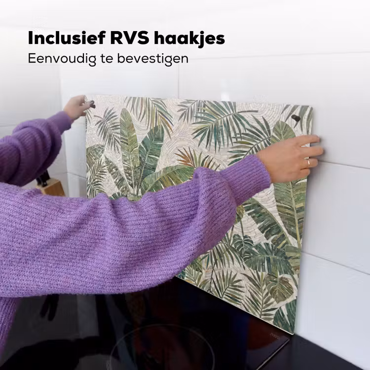 Planten - Tropisch - Mozaïek - Natuur - Groen Inductie beschemer met haakjes klein -ky-ophangen-nl