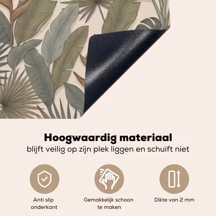 Planten - Tropisch - Natuur - Illustratie - Groen Inductie beschemer met haakjes klein -ky-onderkant-nl