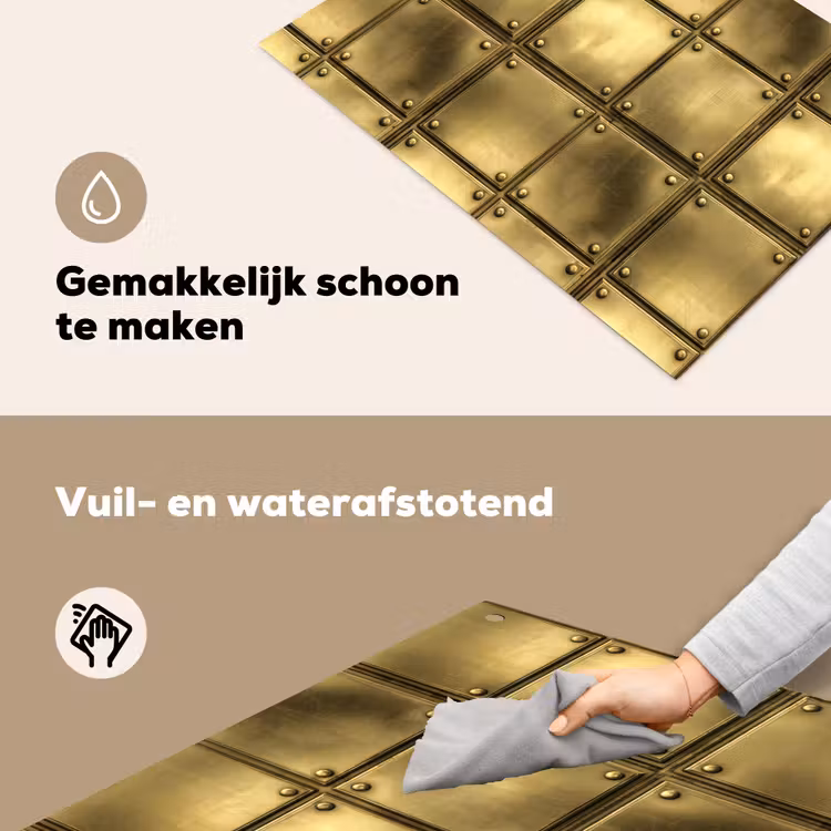 Platen - Industrieel - Stoer - Goud Inductie beschemer met haakjes klein 777 -ky-schoon-nl