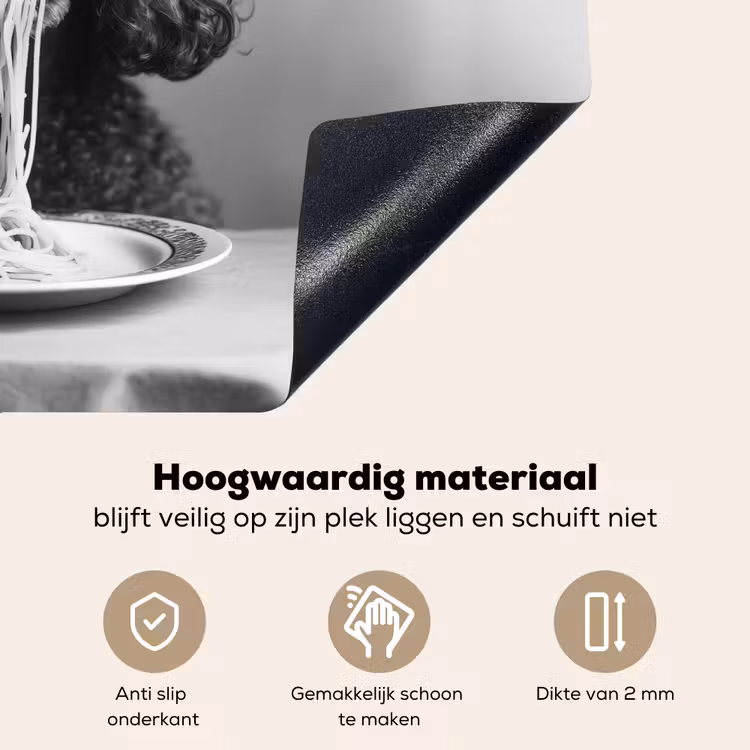 Poedel - Hond - Zwart - Wit - Schattig - Pasta Inductie beschemer met haakjes klein -ky-onderkant-nl