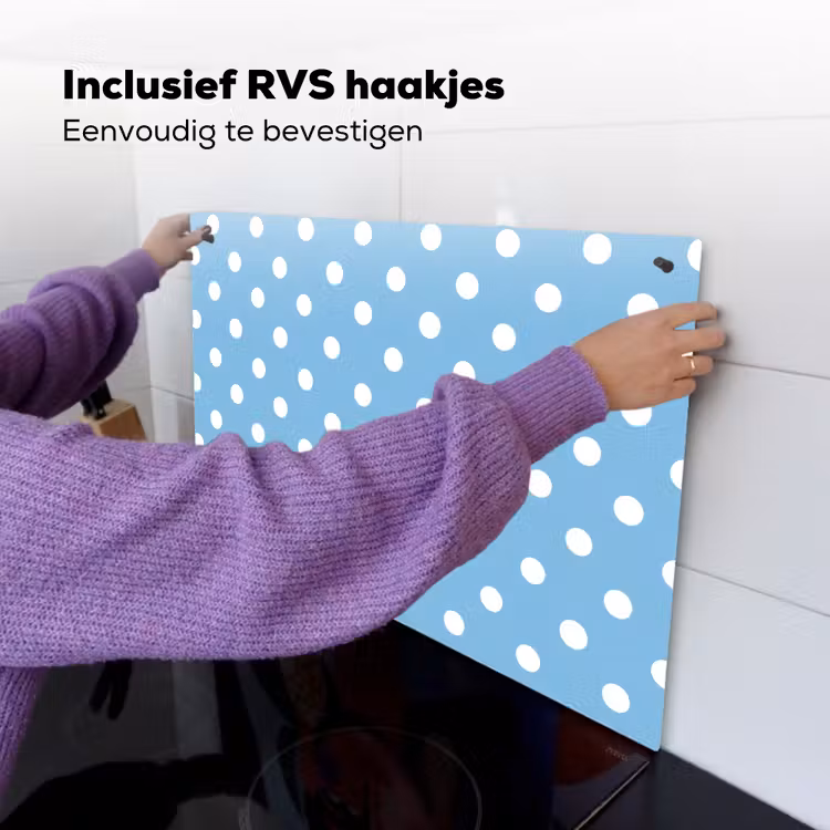 Polka - Dots - Blauw Inductie beschemer met haakjes klein 777 -ky-ophangen-nl