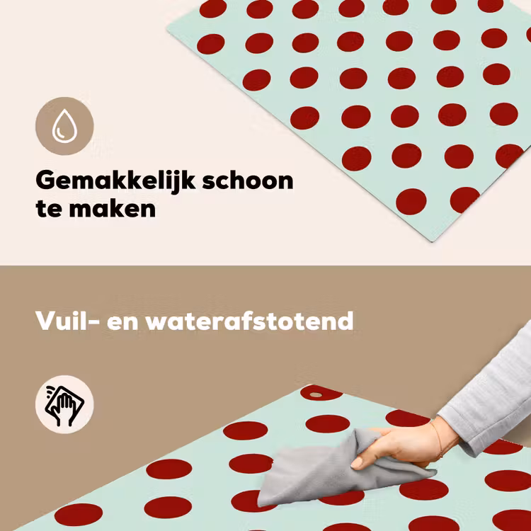 Polka - Dots - Rood Inductie beschemer met haakjes klein 777 -ky-schoon-nl