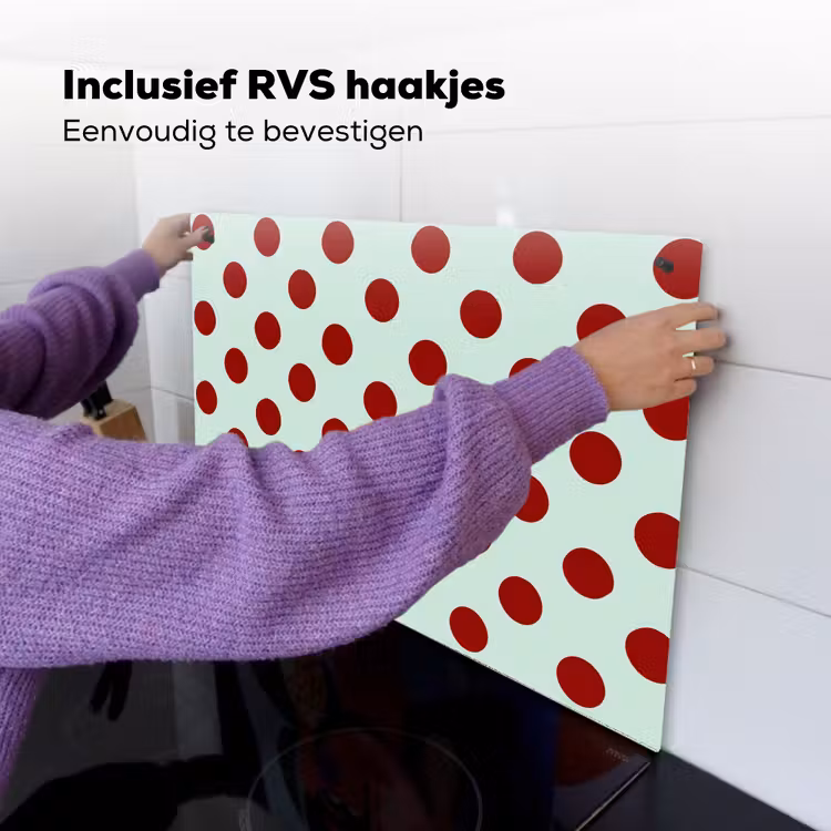 Polka - Dots - Rood Inductie beschemer met haakjes klein 777 -ky-ophangen-nl