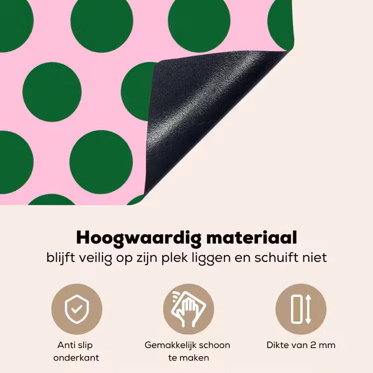 Polkadots - Patroon - Groen Inductie beschemer met haakjes klein 777 -ky-onderkant-nl