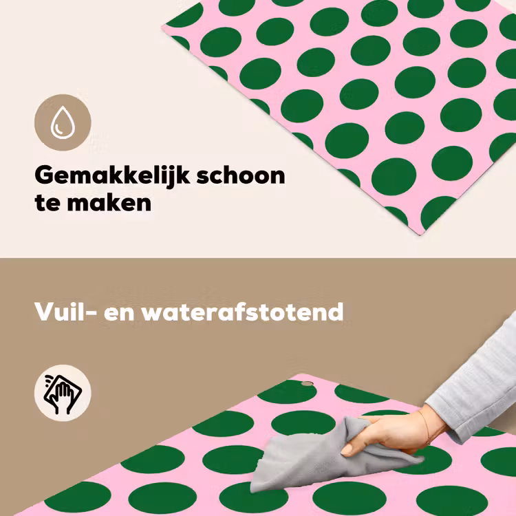 Polkadots - Patroon - Groen Inductie beschemer met haakjes klein 777 -ky-schoon-nl