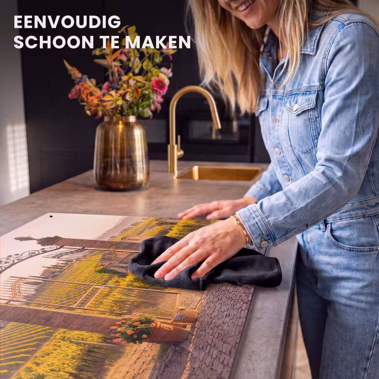 Poort - Landschap - Platteland - Zonlicht - Warm Inductie beschemer met haakjes klein -ky-schoon-nl