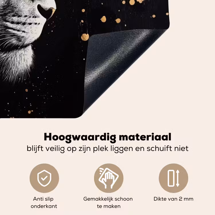 Portret - Leeuw - Abstract - Goud Inductie beschemer met haakjes klein -ky-onderkant-nl