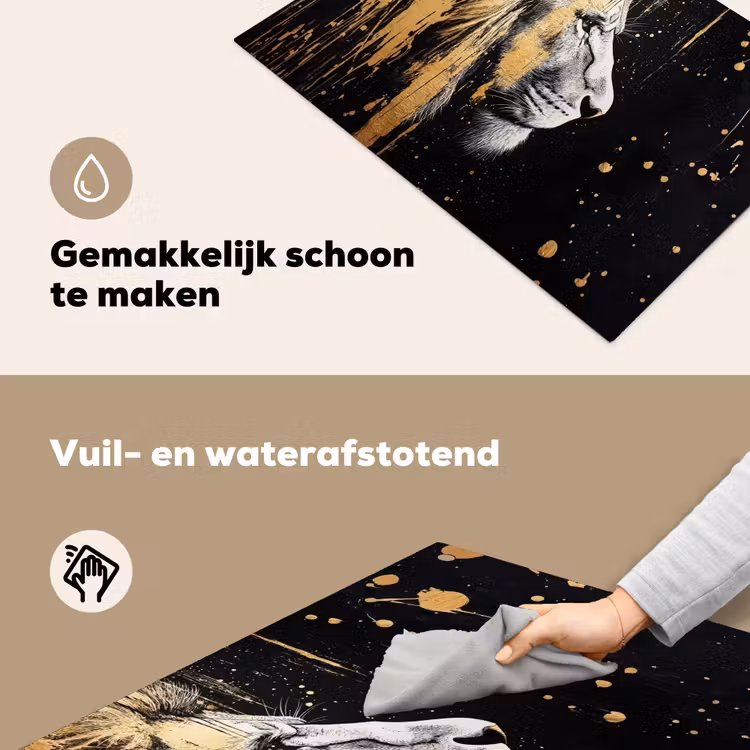 Portret - Leeuw - Abstract - Goud Inductie beschemer met haakjes klein -ky-schoon-nl